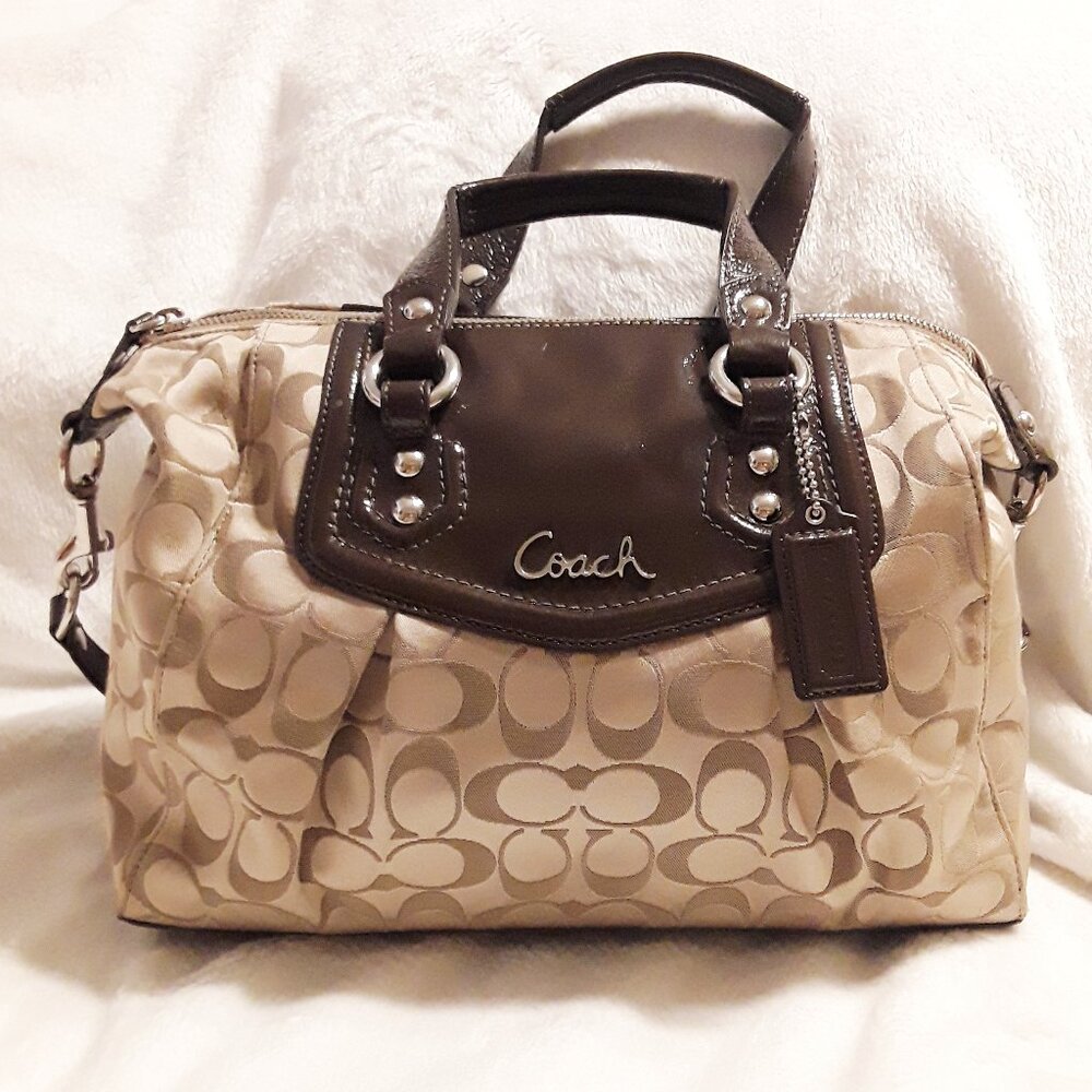 Coach Ashley Signature Satchel Brown Handbag